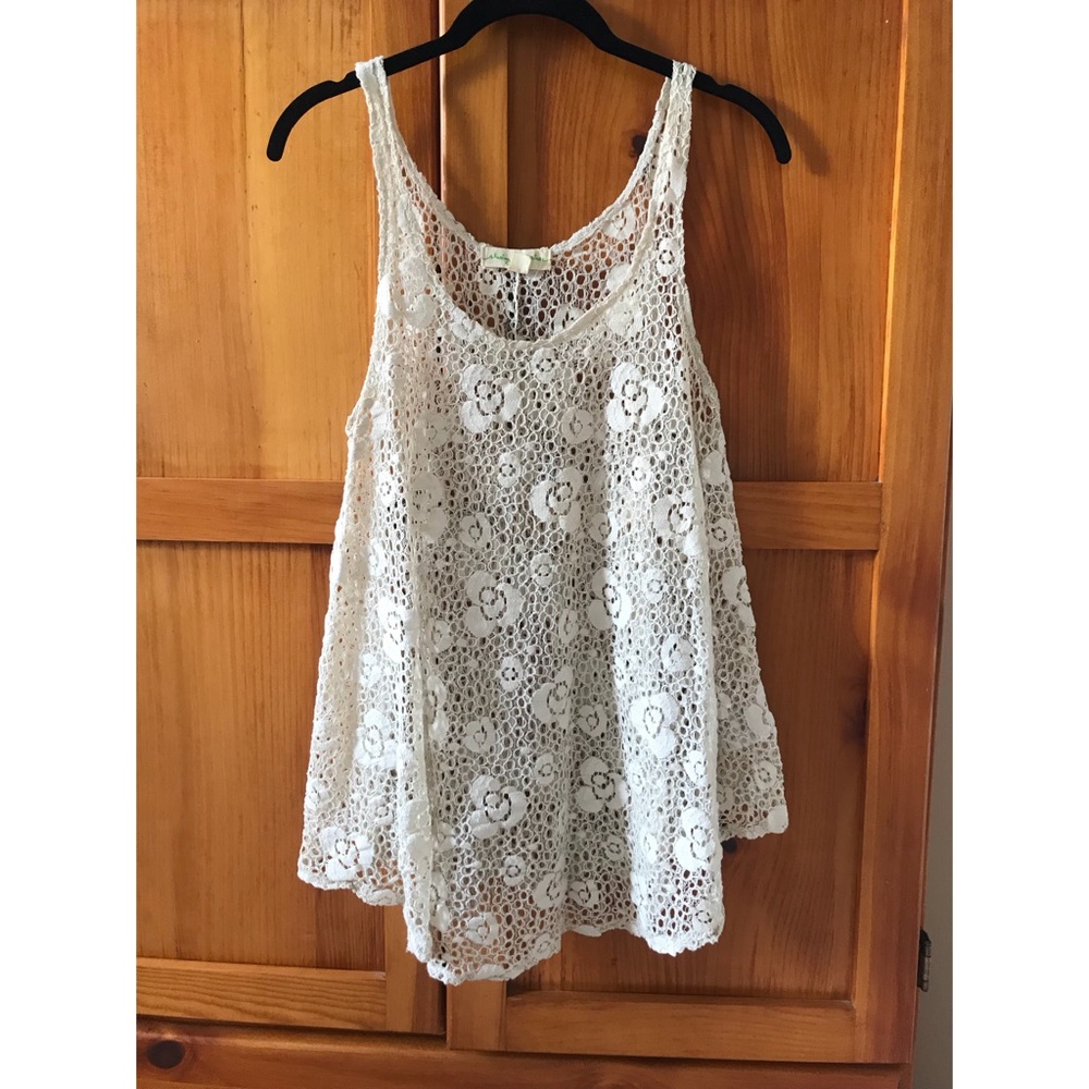 Urban Outfitters crochet floral white tank